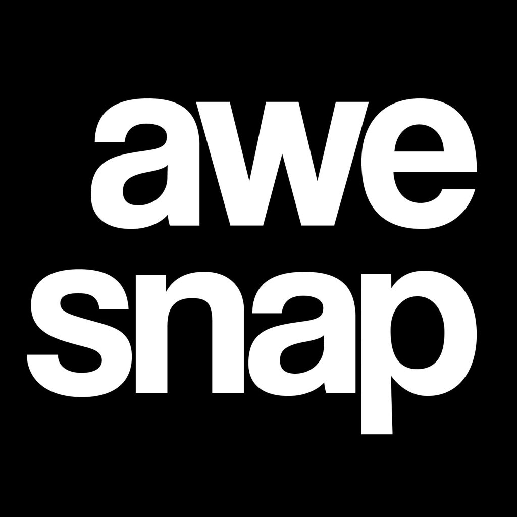 Awesnap logo in bold white text on a black background, representing a photography business specializing in event and lifestyle photography.
